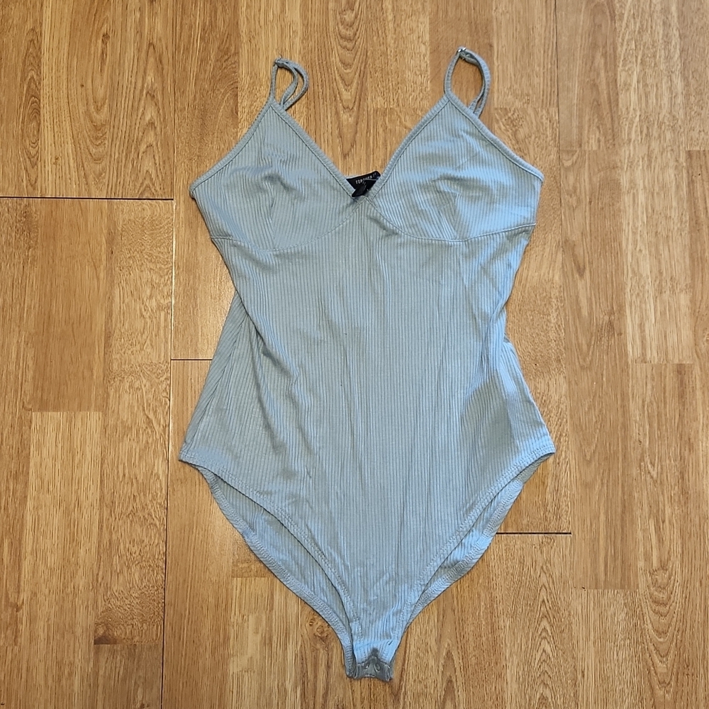 NWT F21 seafoam green ribbed bodysuit sz M